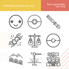 Simple set of extraordinary related lineal icons.