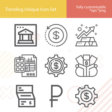 Simple set of ing concern related lineal icons.