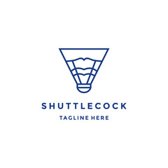 Badminton championship shuttlecock logo vector design icon template
