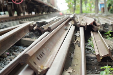Fototapeta na wymiar wheels and railroads Indonesia