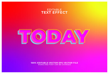 Today  text effect illustration