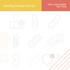 Simple set of hair slide related lineal icons.