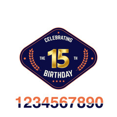Fototapeta premium 15 anniversary logotype template design for banner, poster, card vector illustrator