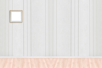 bright empty interior design, stone wall. 3D illustration