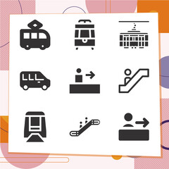 Simple set of 9 icons related to indirectly