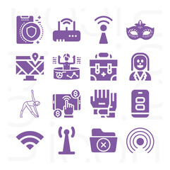 Fototapeta premium 16 pack of visual filled web icons set