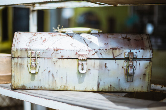 Rustic scratched toolbox