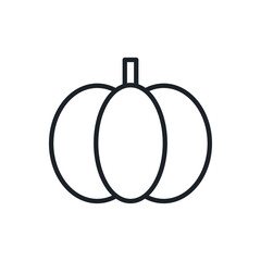 Pumpkin icon. Vector linear icon, contour, shape, outline isolated on a white background. Thin line. Modern minimalistic design. Vegetables