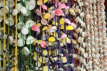 Colorful jewelry in the market.