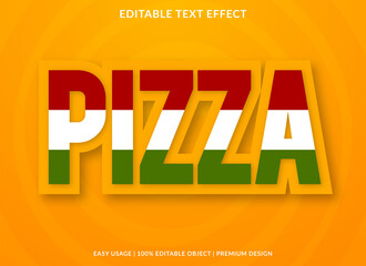 pizza text effect template with bold style use for brand typography and business logo