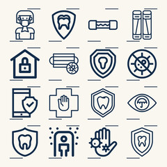 Simple set of avoiding related lineal icons.