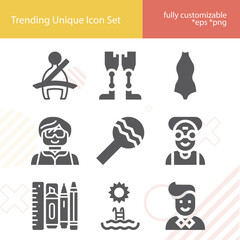 Simple set of kid related filled icons.