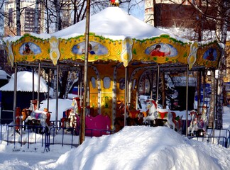 Fototapeta premium carousel in the park