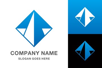 Geometric Square Triangle Arrow Space Business Company Vector Logo Design