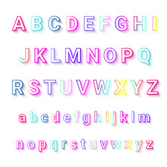 Colorful outline alphabet A to Z