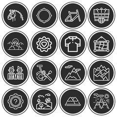 16 pack of mount  lineal web icons set