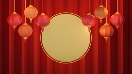 3D rendering Chinese New Year background. Lunar new year banner.