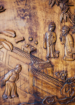 Chinese ancient screen woodcut