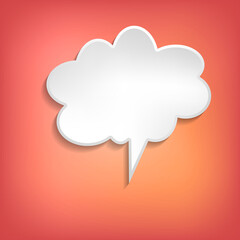 Vector comic speech bubble on color background. Isolated colorful banner, empty paper shape. Cartoon flat illustration for chat. Template frame. Hand draw style, dialog cloud.