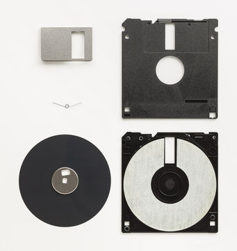 Deconstructed 3.5-inch floppy disk