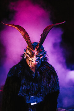 portrait of a scary looking helper to St. Nicholas