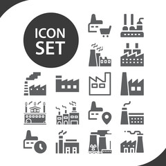 Simple set of stamp mill related filled icons.