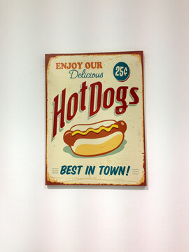 Fast food board on a white background
