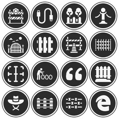 16 pack of boundary  filled web icons set
