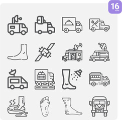 Simple set of army unit related lineal icons.