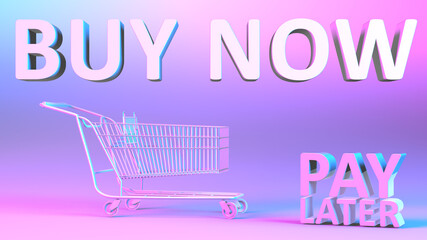 Buy now pay later BNPL online shopping internet retail e-commerce - illustration rendering