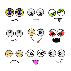  set of hand drawn faces