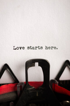 Vintage Typewriter: Love Starts Here