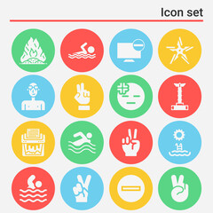 16 pack of defeat  filled web icons set