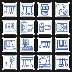 16 pack of cam  lineal web icons set