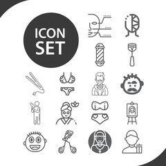 Simple set of beard related lineal icons.