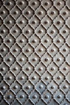 design detail on metal door at Jama Masjid