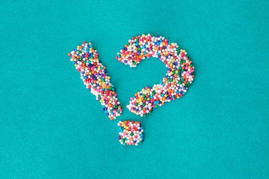 The interrobang symbol built from nonpareils