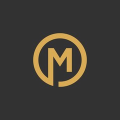 M circle initials vector logo