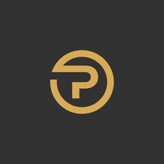 P circle initials vector logo