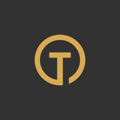 T circle initials vector logo