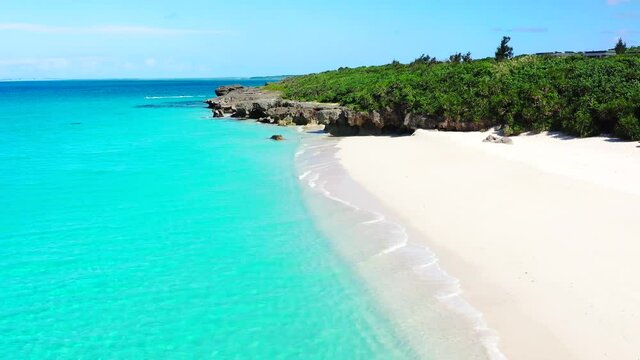 drone view beautiful ocean nagama beach kurima island miyako Okinawa