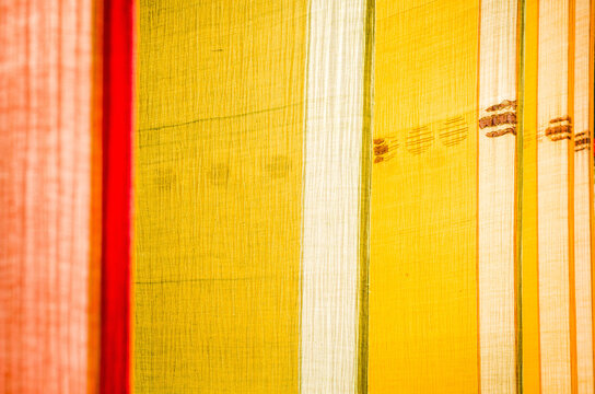 colorful saris drying