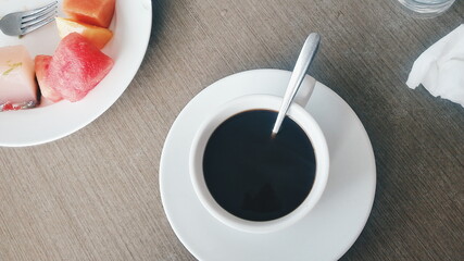 cup of coffee on a table