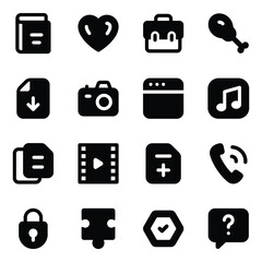 
Pack of Media and Education Solid Icons
