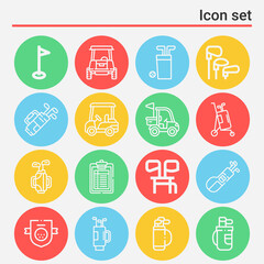 16 pack of medal play  lineal web icons set