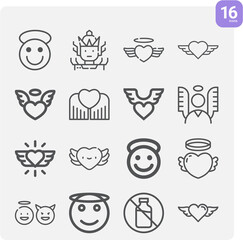 Simple set of ca related lineal icons.