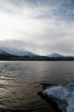 Scottish loch in winter