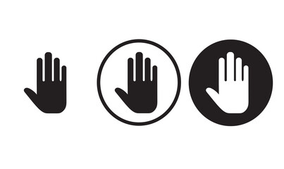 hand icon black outline for web site design 
and mobile dark mode apps 
Vector illustration on a white background