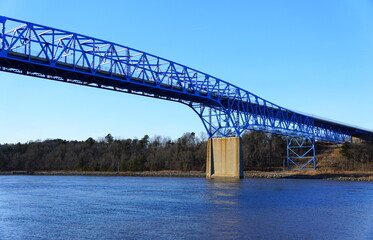 Fototapeta na wymiar The view of Summit Bridge above the Chesapeake Canal near Middletown, Delaware, U.S