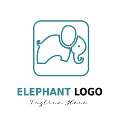 flat modern minimalist elephant logo design concept vector